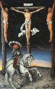 Lucas  Cranach The Crucifixion with the Converted Centurion oil